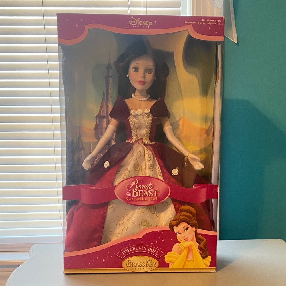 Disney Beauty and the Beast Doll - Porcelain doll Brass Key Keepsakes